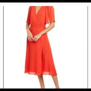 Alice and Olivia Suri Flutter-Sleeve Wrap Dress size 4